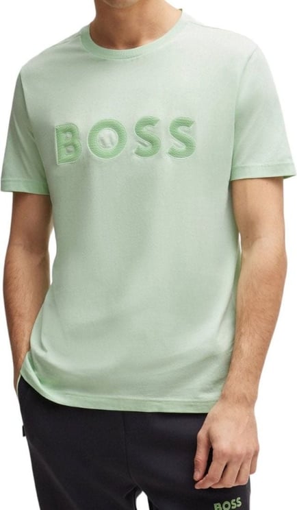 Hugo Boss Boss Heren T-shirt Groen 50512866/388 TEE 1 Groen