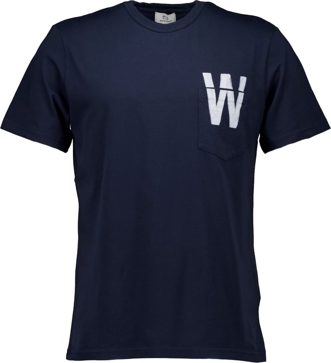Woolrich Flag Blue T-shirt Blue Blauw