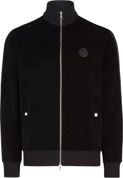 Moncler Zip Up Cardigan velvet style Zwart