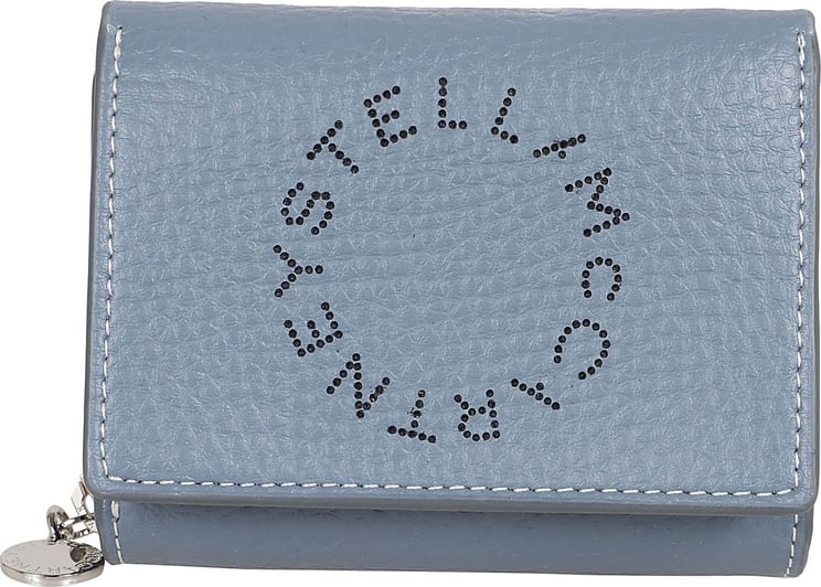 Stella McCartney trifold wallet embossed grainy mat Blauw