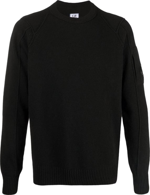 CP Company Lens Logo Patch Sweater Zwart