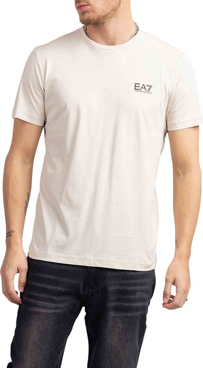 Emporio Armani EA7 Basic Logo T-Shirt Heren Beige Beige