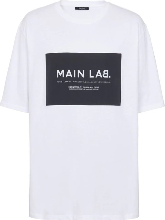 Balmain slogan-print cotton T-shirt Wit