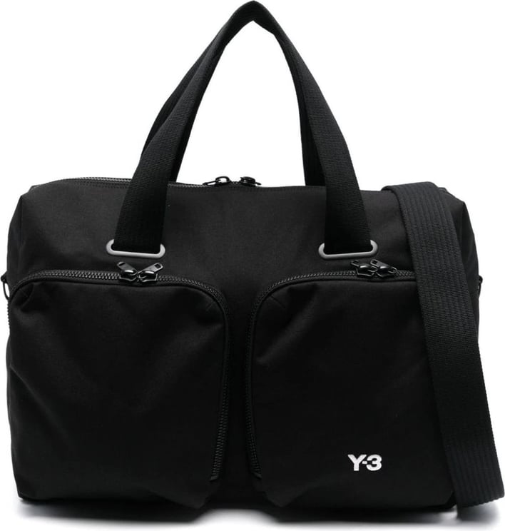 Y-3 logo-embroidered travel bag Zwart