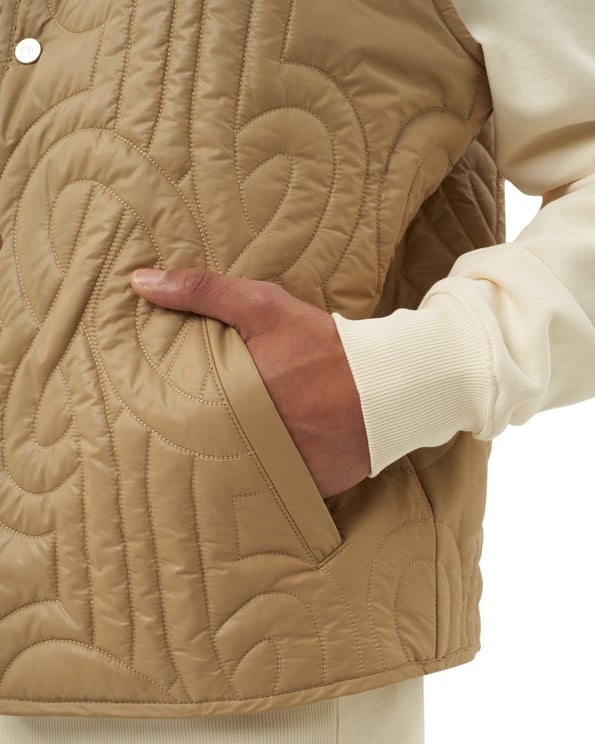 Filling Pieces Quilted Puffer Vest Beige Beige