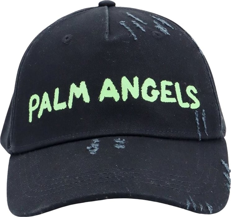 Palm Angels Used effect cotton hat Zwart