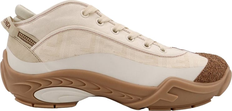 Fendi Canvas sneakers with all-over FF motif Beige
