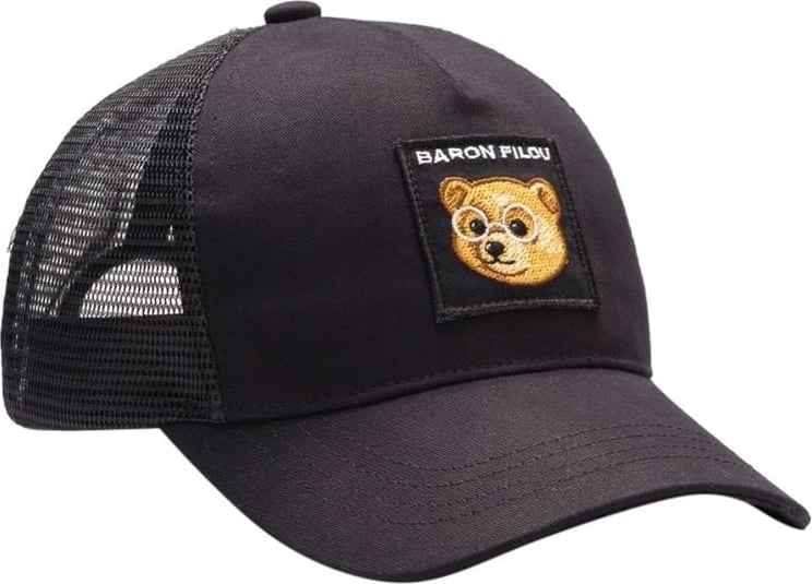 Baron Filou Trucker Cap black, embroidered Filou head logo Zwart
