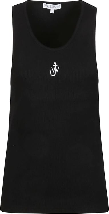 J.W. Anderson Anchor Embroidery Tank Top Black Zwart