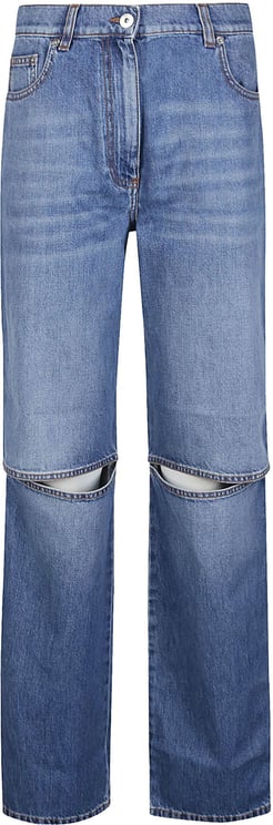J.W. Anderson Cut Out Knee Bootcut Jeans Blue Blauw