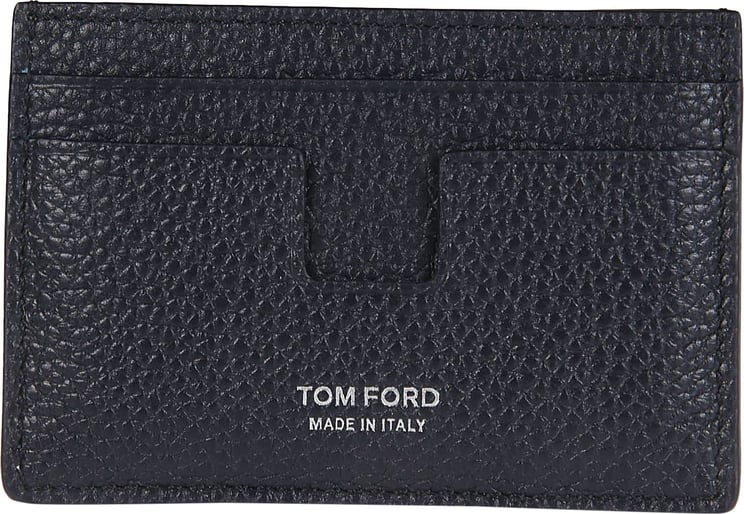 Tom Ford Logo Printed Classic Credit Card Holder Blue Blauw