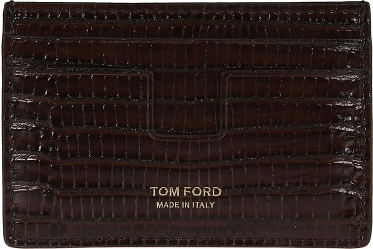 Tom Ford Printed Alligator Classic Credit Card Holder Brown Bruin
