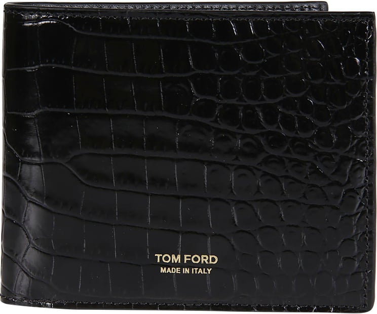 Tom Ford Printed Alligator Bifold Wallet Black Zwart