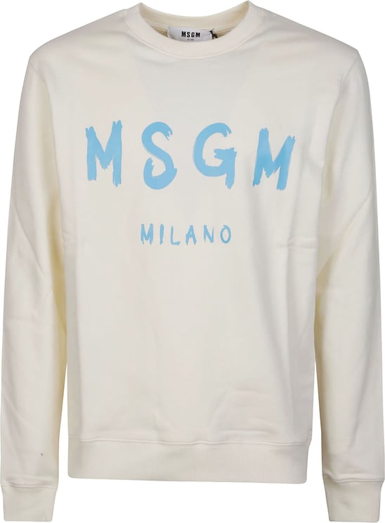 MSGM Logo Print Sweatshirt White Wit