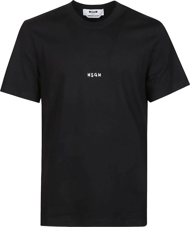 MSGM Logo Print T-shirt Black Zwart