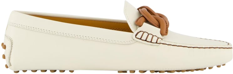 Tod's Flat Shoes White Wit