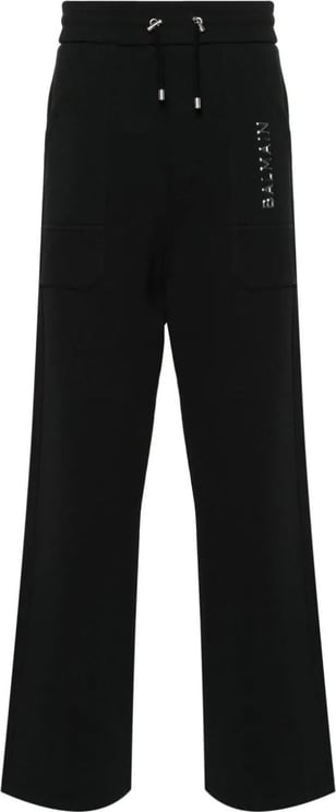 Balmain wide-leg cotton track pants Zwart