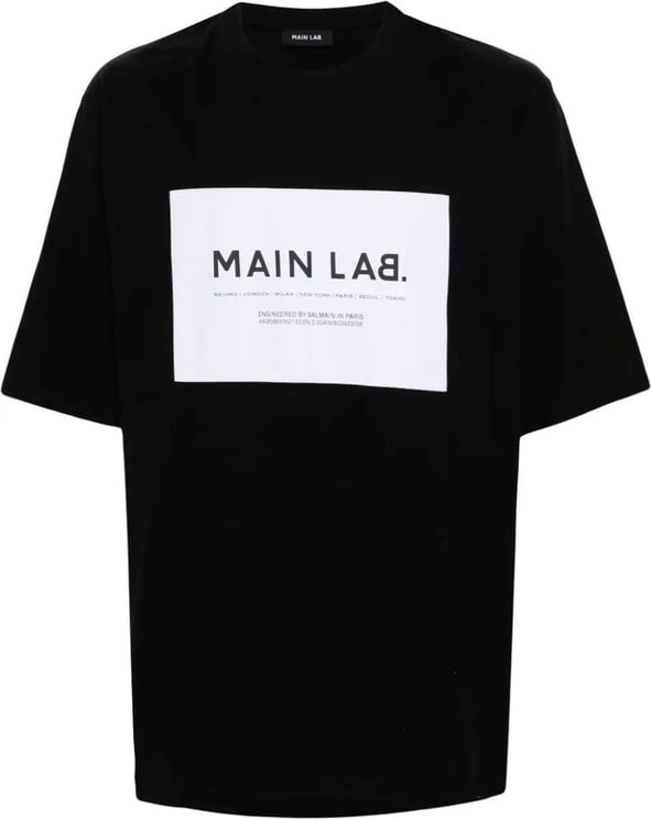Balmain slogan-patch cotton T-shirt Zwart