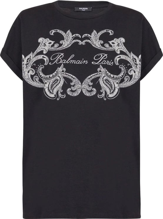 Balmain logo-print cotton T-shirt Zwart