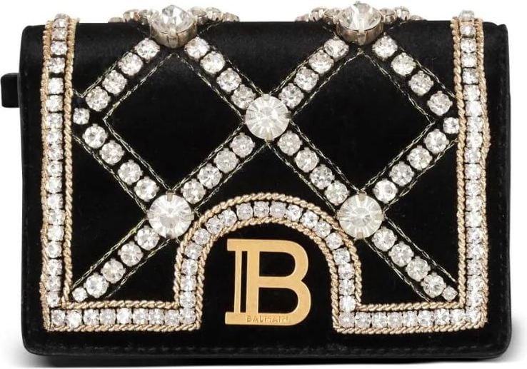 Balmain B-Buzz crystal-embellished wallet Zwart