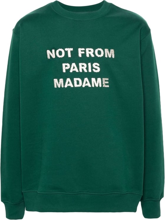 Drôle de Monsieur Le sweatshirt Slogan Vert Groen