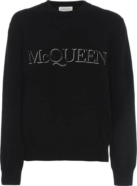 Alexander McQueen Alexander McQueen Cotton Logo Sweaters Zwart