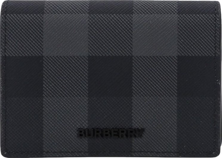 Burberry Coated canvas card holder with check motif Zwart