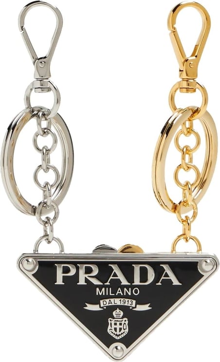 Prada Prada Set of Two Logo Keyrings Zilver