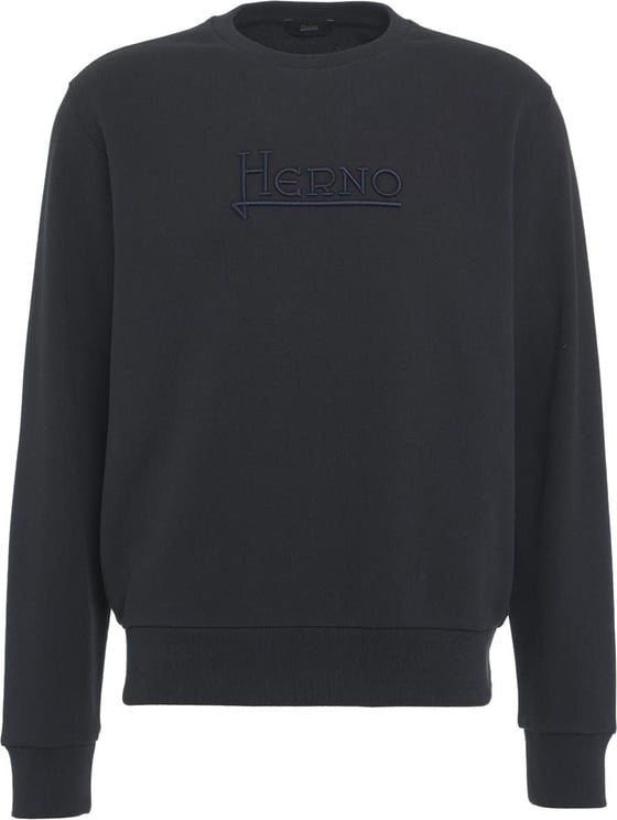 Herno Sweater with embroidered logo Blauw