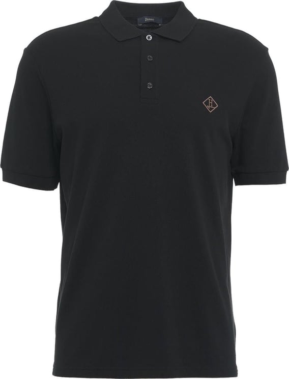 Herno Polo with embroidered logo Zwart