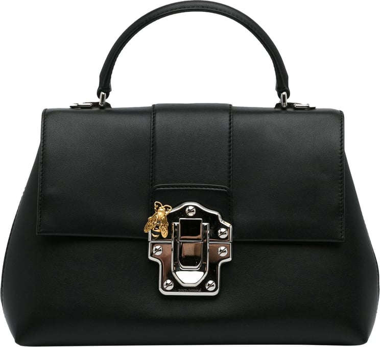 Dolce & Gabbana Medium Lucia Leather Satchel Zwart