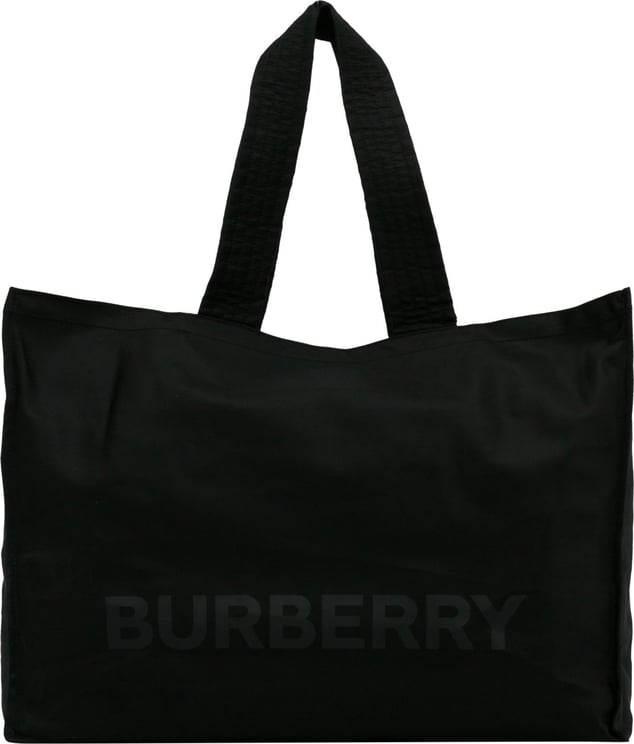 Burberry Logo Shopper Nylon Tote Zwart