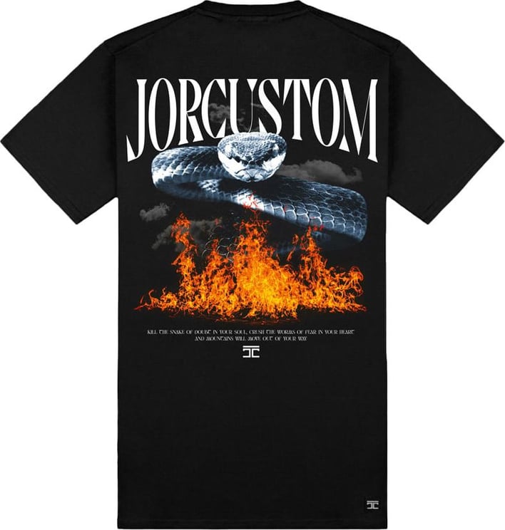 JORCUSTOM Snake Slim Fit T-Shirt Black Zwart