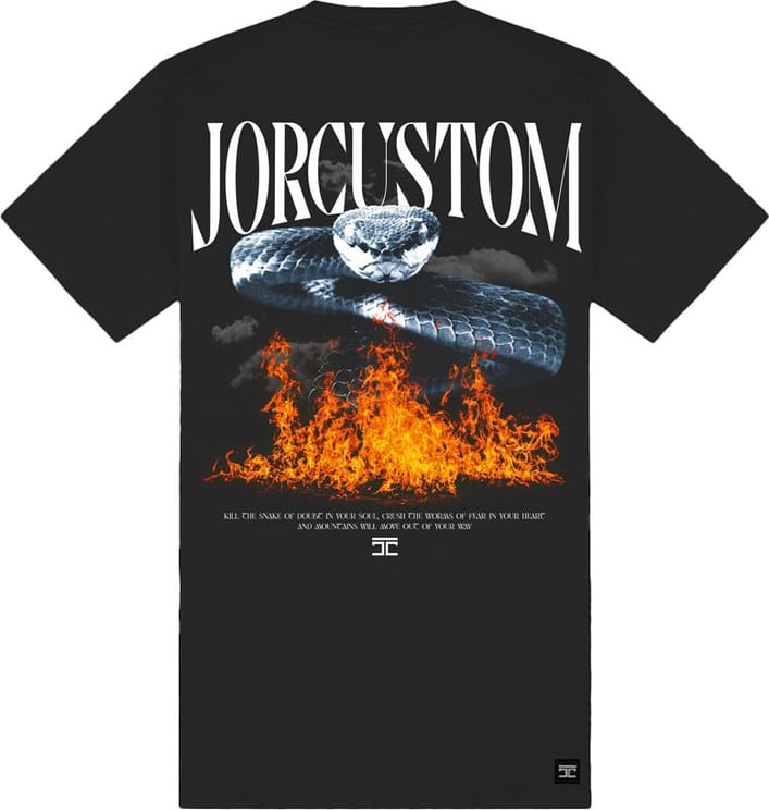 JORCUSTOM Snake Slim Fit T-Shirt DarkGrey Grijs