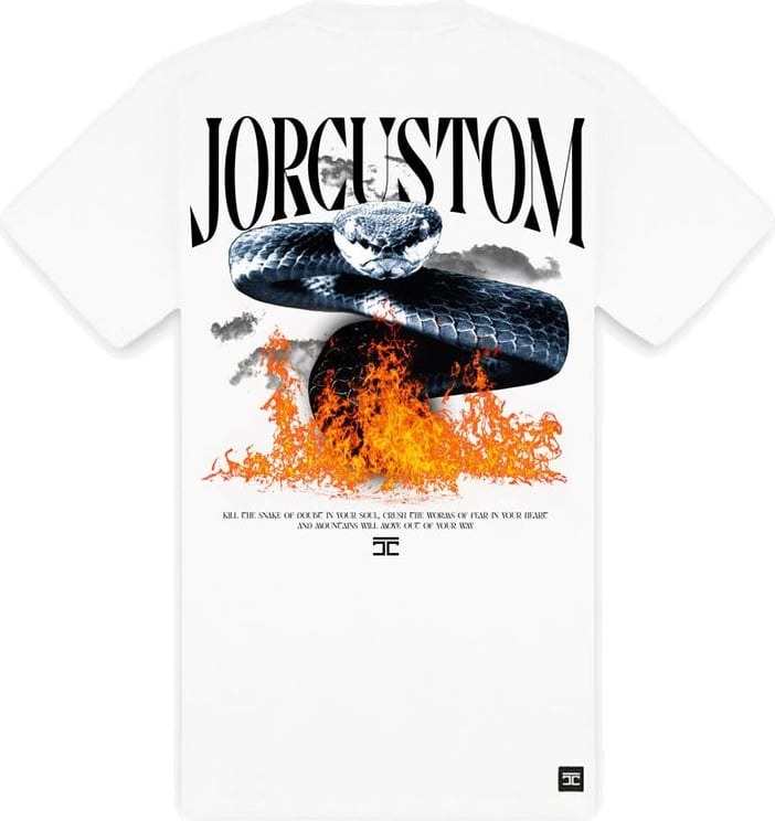 JORCUSTOM Snake Slim Fit T-Shirt White Wit