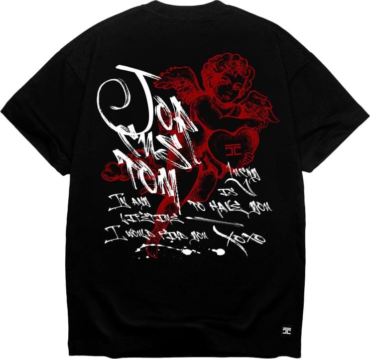 JORCUSTOM LoveAngel Loose Fit T-Shirt Black Zwart