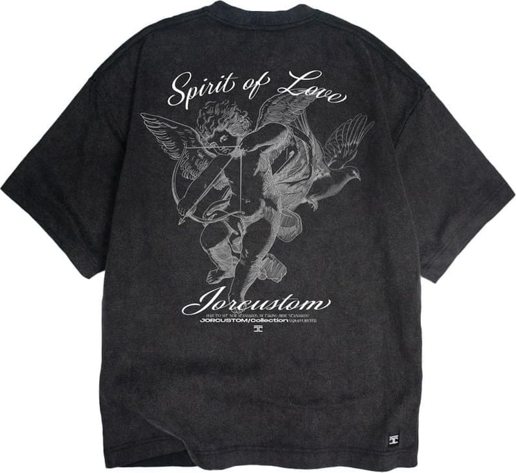 JORCUSTOM SpiritOfLove Oversized T-Shirt Acid Zwart