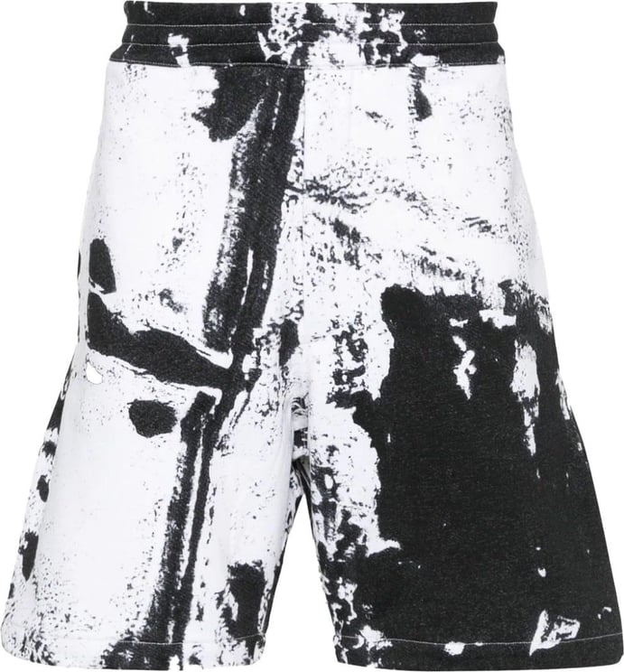 Alexander McQueen paint-splatter cotton shorts Divers