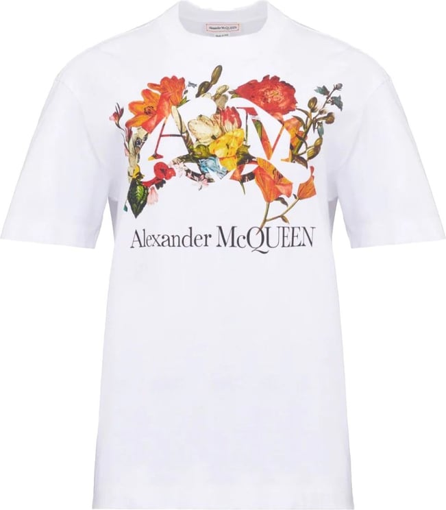 Alexander McQueen Dutch Flower logo-print T-shirt Divers