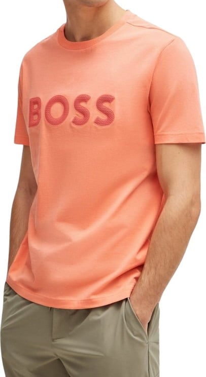Hugo Boss Boss Heren T-shirt Oranje 50512866/649 TEE 1 Oranje