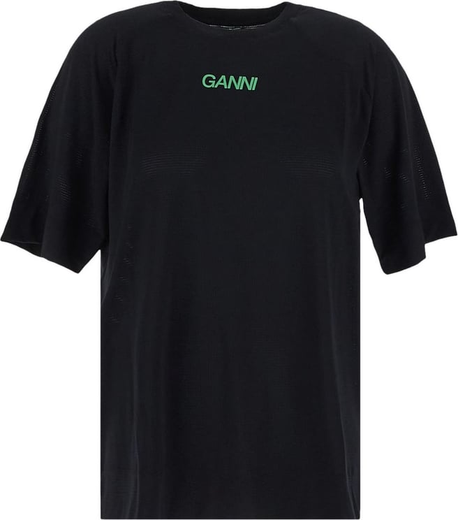 Ganni Logo T-shirt Zwart