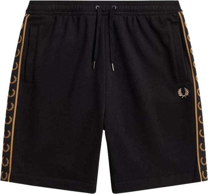 Fred Perry Fred Perry Taped Sweat Short Black/Warm Stone Bruin