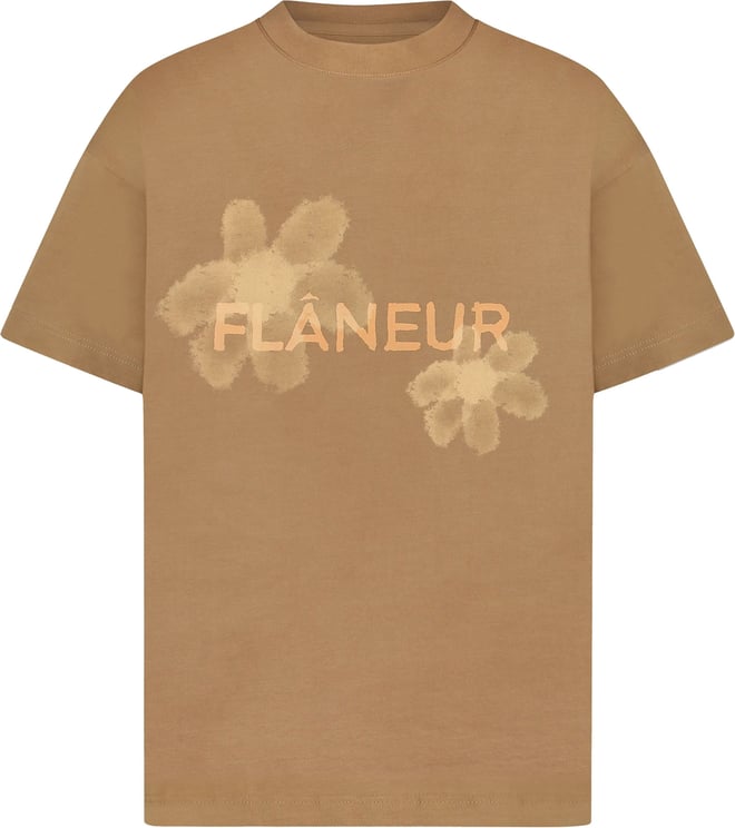 FLÂNEUR Floral Watercolor T-Shirt Brown Bruin