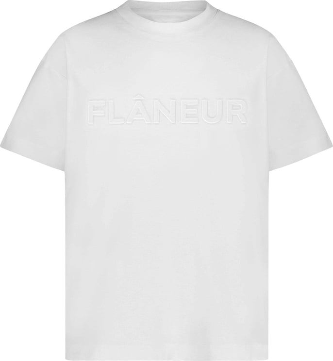 FLÂNEUR Embossed T-Shirt White Wit