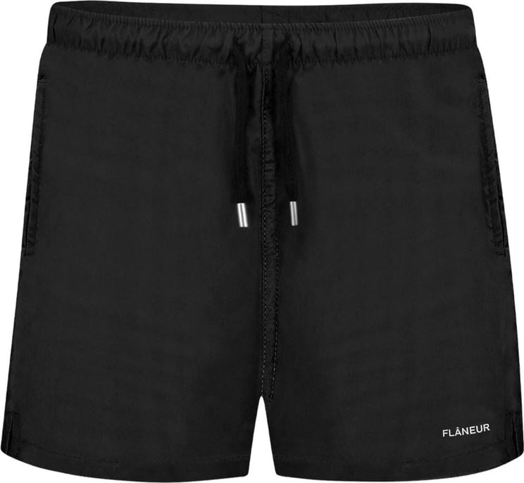 FLÂNEUR Essential Swim Shorts Black Zwart