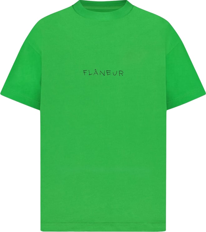 FLÂNEUR Scribble T-Shirt Green Groen