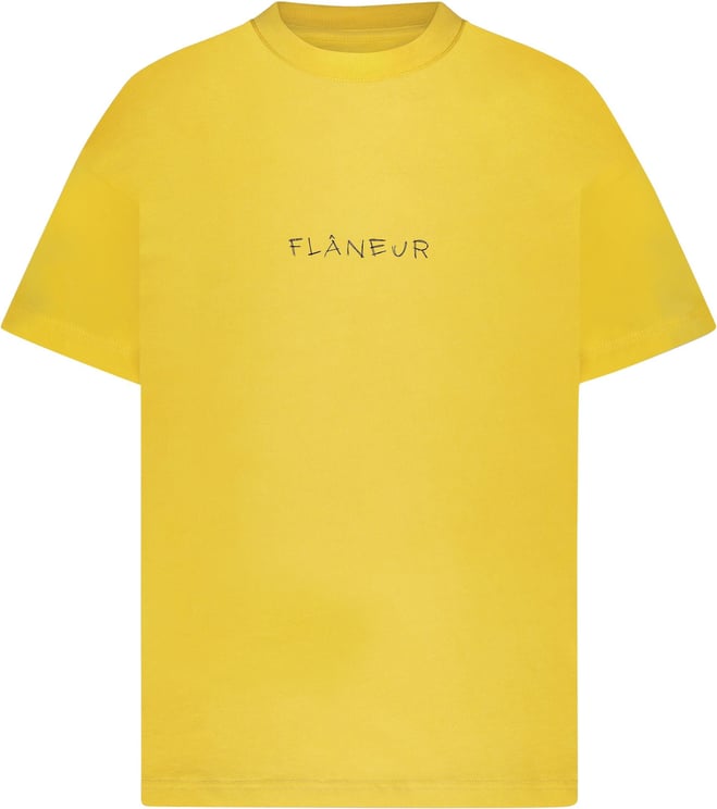FLÂNEUR Scribble T-Shirt Yellow Geel