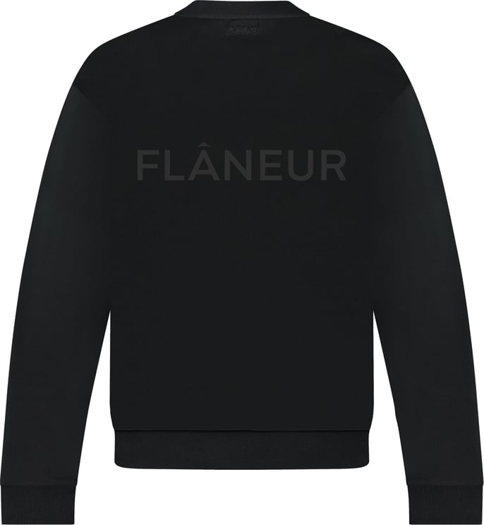 FLÂNEUR Tonal Logo Sweater Black Zwart