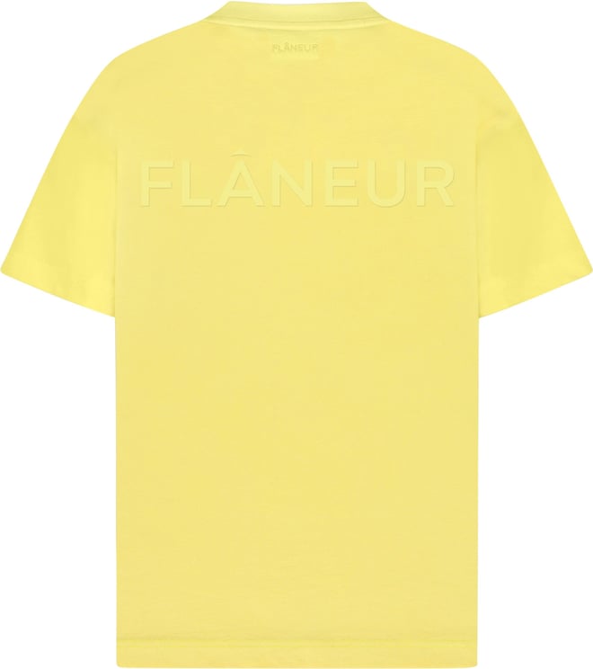 FLÂNEUR Tonal Logo T-Shirt Yellow Geel