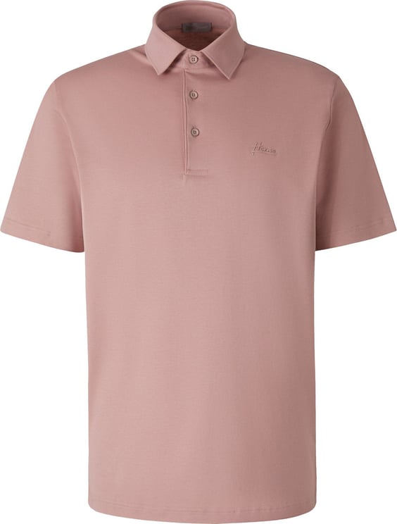 Herno Cotton Logo Polo Shirt Roze